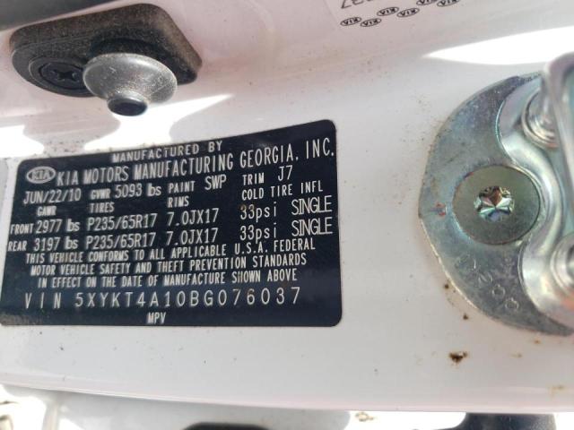 Photo 10 from auction – 2011 KIA SORENTO BA with VIN 5XYKT4A10BG076037