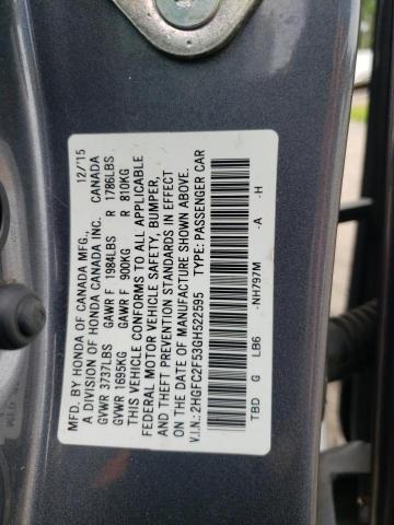 Photo 10 from auction – 2016 HONDA CIVIC LX with VIN 2HGFC2F53GH522595