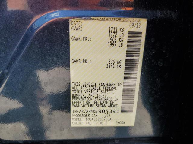 Photo 10 from auction – 2013 NISSAN SENTRA S with VIN 1N4AB7AP4DN905391
