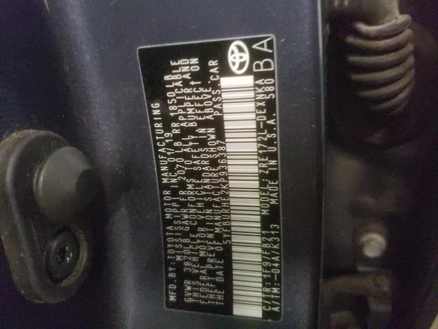 Photo 10 from auction – 2019 TOYOTA COROLLA L with VIN 5YFBURHE2KP936387