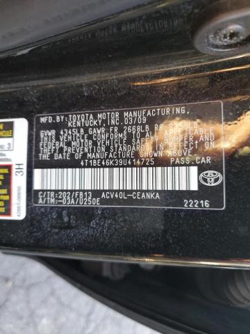 Photo 10 from auction – 2009 TOYOTA CAMRY BASE with VIN 4T1BE46K39U414725