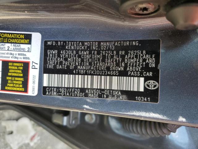 Photo 10 from auction – 2013 TOYOTA CAMRY L with VIN 4T1BF1FK3DU234665