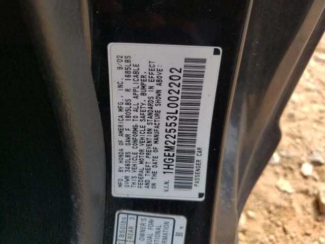 Photo 10 from auction – 2003 HONDA CIVIC LX with VIN 1HGEM22553L002202