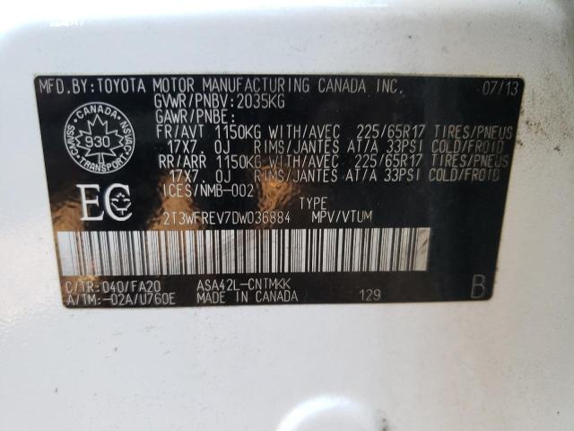 Photo 10 from auction – 2013 TOYOTA RAV4 XLE with VIN 2T3WFREV7DW036884