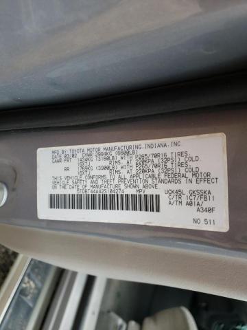 Photo 10 from auction – 2002 TOYOTA SEQUOIA SR with VIN 5TDBT44A42S104274