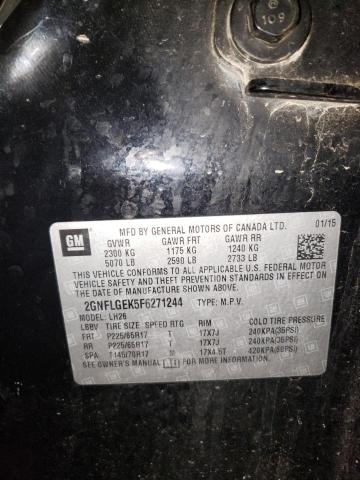 Photo 10 from auction – 2015 CHEVROLET EQUINOX LT with VIN 2GNFLGEK5F6271244