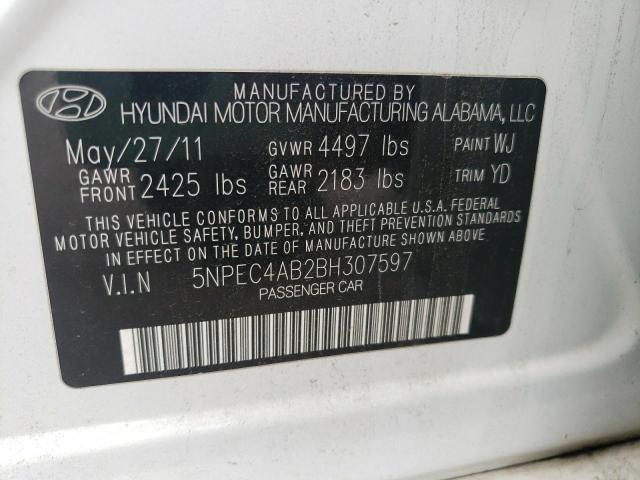 Photo 10 from auction – 2011 HYUNDAI SONATA SE with VIN 5NPEC4AB2BH307597