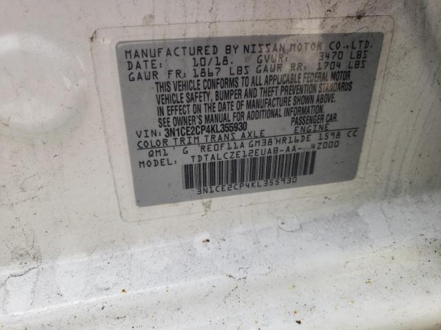 Photo 10 from auction – 2019 NISSAN VERSA NOTE with VIN 3N1CE2CP4KL355930