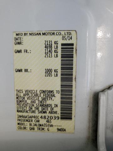 Photo 10 from auction – 2014 NISSAN MAXIMA S with VIN 1N4AA5AP4EC482039
