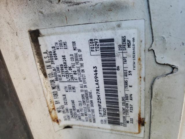 Photo 10 from auction – 1994 FORD F250 with VIN 1FTHF25H7RLA09463