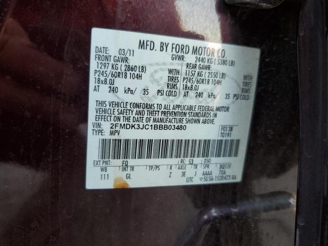 Photo 10 from auction – 2011 FORD EDGE SEL with VIN 2FMDK3JC1BBB03480