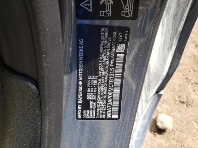 Photo 10 from auction – 2021 BMW 430XI with VIN WBA73AP06MCF81915