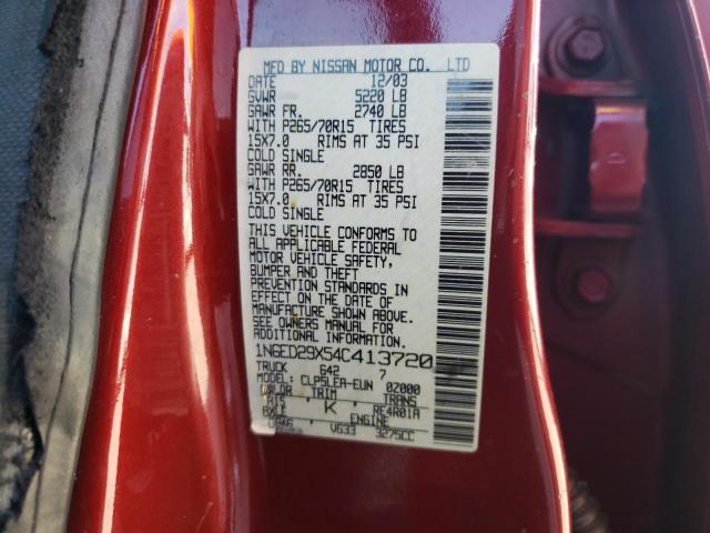 Photo 10 from auction – 2004 NISSAN FRONTIER with VIN 1N6ED29X54C413720