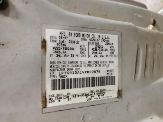 Photo 10 from auction – 1997 FORD RANGER with VIN 1FTCR10A1VPB09874