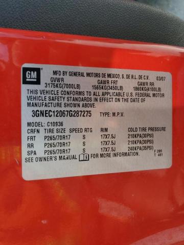 Photo 10 from auction – 2007 CHEVROLET AVALANCHE with VIN 3GNEC12067G287275