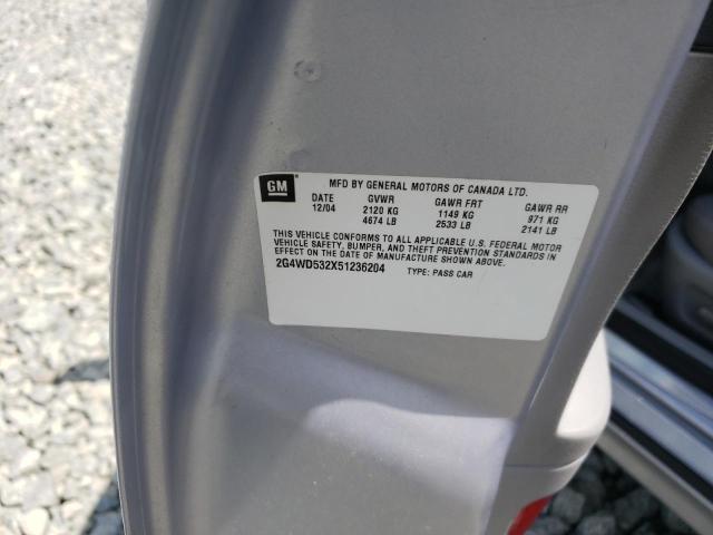 Photo 10 from auction – 2005 BUICK LACROSSE C with VIN 2G4WD532X51236204