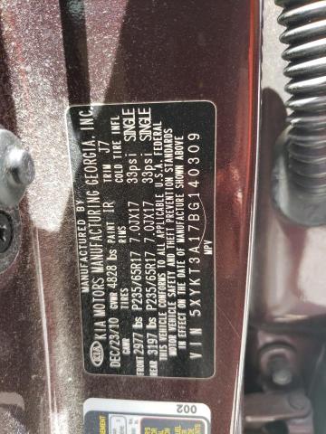 Photo 10 from auction – 2011 KIA SORENTO BA with VIN 5XYKT3A17BG140309