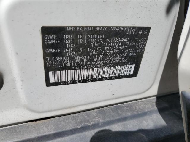 Photo 10 from auction – 2017 SUBARU OUTBACK 2. with VIN 4S4BSACCXH3276092