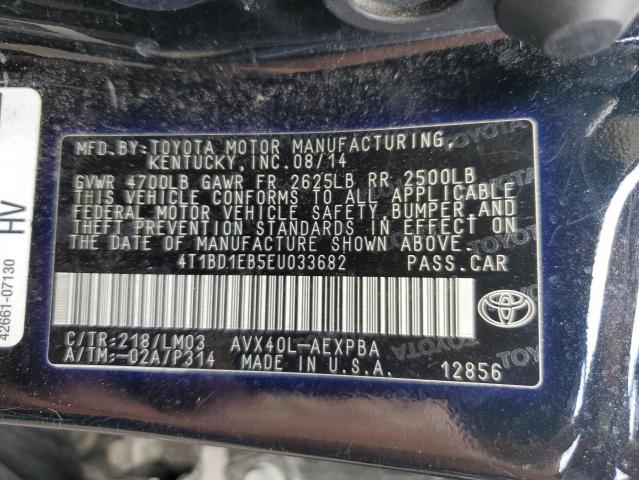 Photo 10 from auction – 2014 TOYOTA AVALON HYB with VIN 4T1BD1EB5EU033682