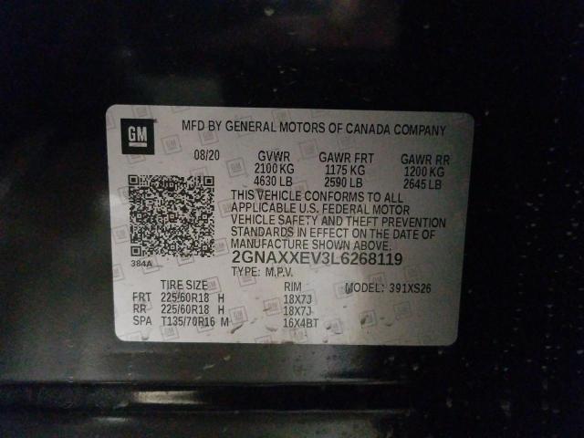 Photo 10 from auction – 2020 CHEVROLET EQUINOX PR with VIN 2GNAXXEV3L6268119