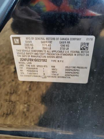 Photo 10 from auction – 2016 CHEVROLET EQUINOX LT with VIN 2GNFLFEK1G6231562