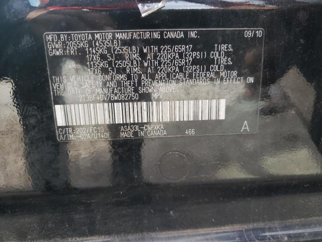 Photo 10 from auction – 2011 TOYOTA RAV4 with VIN 2T3BF4DV7BW082750