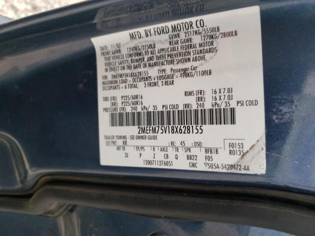 Photo 10 from auction – 2008 MERCURY GRAND MARQ with VIN 2MEFM75V18X628155