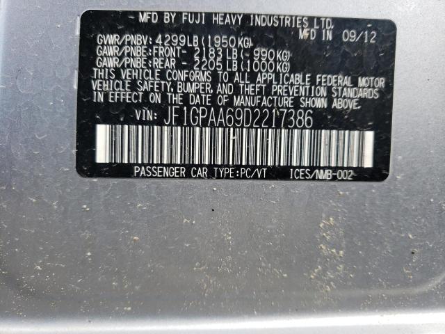 Photo 10 from auction – 2013 SUBARU IMPREZA with VIN JF1GPAA69D2217386