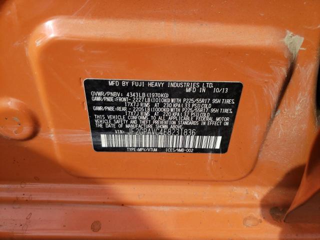 Photo 10 from auction – 2014 SUBARU XV CROSSTR with VIN JF2GPAVC4E8231836