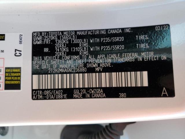 Photo 10 from auction – 2022 LEXUS RX 350 with VIN 2T2HZMAA6NC236880