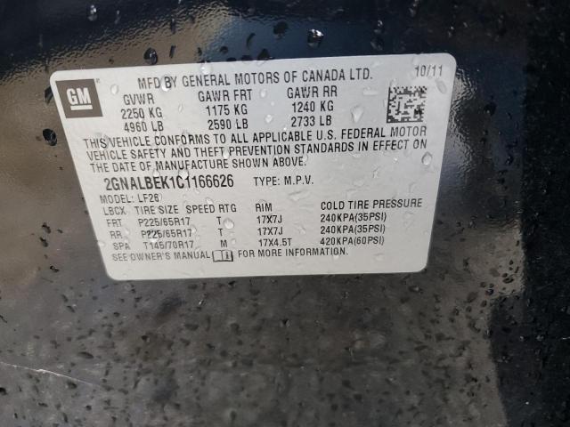 Photo 10 from auction – 2012 CHEVROLET EQUINOX LS with VIN 2GNALBEK1C1166626