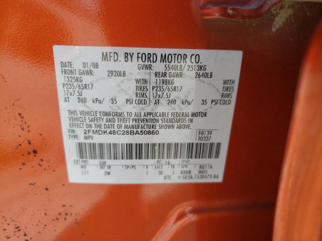 Photo 10 from auction – 2008 FORD EDGE SEL with VIN 2FMDK48C28BA50860