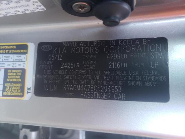Photo 10 from auction – 2012 KIA OPTIMA LX with VIN KNAGM4A78C5294953