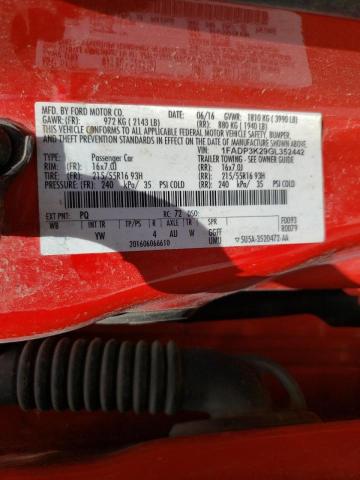 Photo 10 from auction – 2016 FORD FOCUS SE with VIN 1FADP3K29GL352442