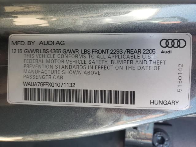 Photo 10 from auction – 2016 AUDI A3 PREMIUM with VIN WAUA7GFFXG1071132