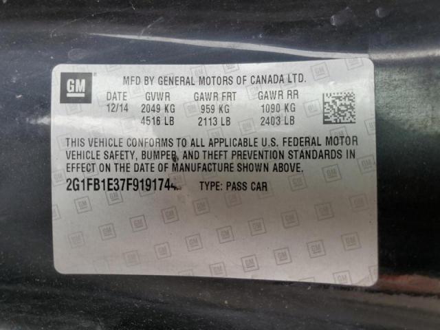 Photo 10 from auction – 2015 CHEVROLET CAMARO LS with VIN 2G1FB1E37F9191744