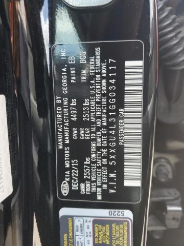 Photo 10 from auction – 2016 KIA OPTIMA EX with VIN 5XXGU4L31GG034117