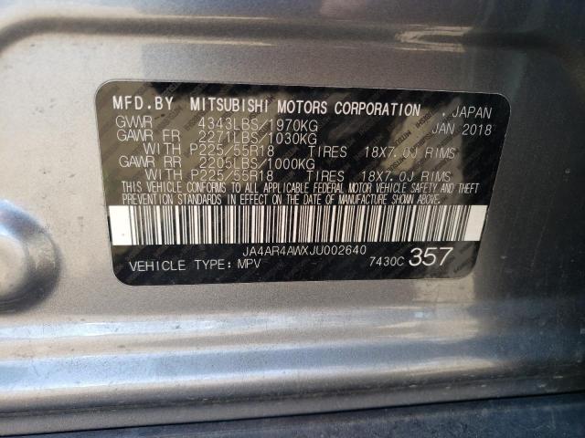 Photo 10 from auction – 2018 MITSUBISHI OUTLANDER with VIN JA4AR4AWXJU002640