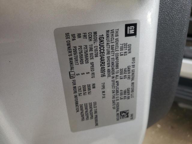 Photo 10 from auction – 2010 GMC YUKON SLT with VIN 1GKUCCE04AR240916