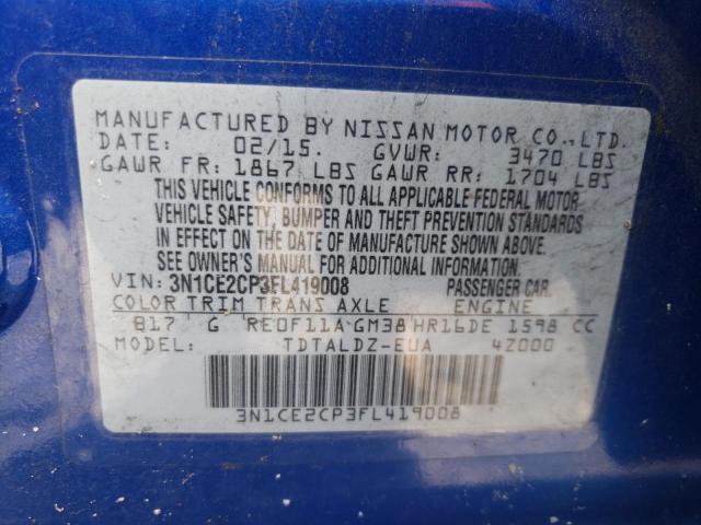Photo 10 from auction – 2015 NISSAN VERSA NOTE with VIN 3N1CE2CP3FL419008