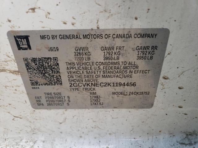 Photo 10 from auction – 2019 CHEVROLET SILVERADO with VIN 2GCVKNEC2K1194456