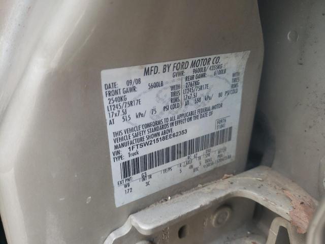 Photo 10 from auction – 2008 FORD F250 SUPER with VIN 1FTSW21518EE62353