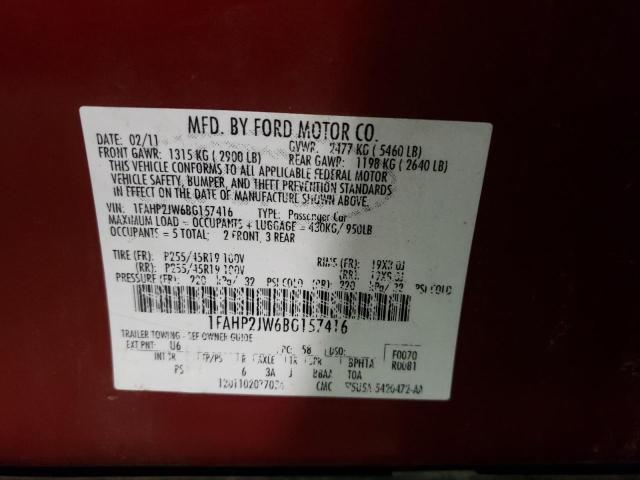 Photo 10 from auction – 2011 FORD TAURUS LIM with VIN 1FAHP2JW6BG157416