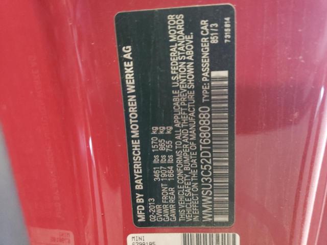 Photo 10 from auction – 2013 MINI COOPER with VIN WMWSU3C52DT680880