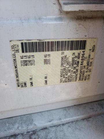 Photo 10 from auction – 2012 NISSAN MAXIMA S with VIN 1N4AA5AP1CC868964