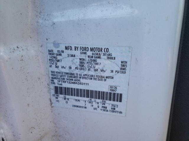 Photo 10 from auction – 2008 FORD F150 with VIN 1FTRF12248KD53111