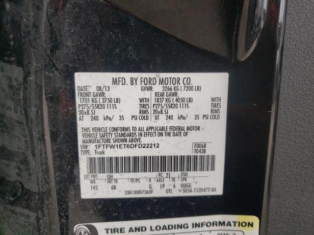 Photo 10 from auction – 2013 FORD F150 SUPER with VIN 1FTFW1ET6DFD22212