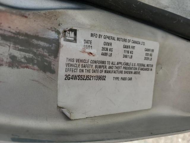 Photo 10 from auction – 2002 BUICK CENTURY CU with VIN 2G4WS52J521139602