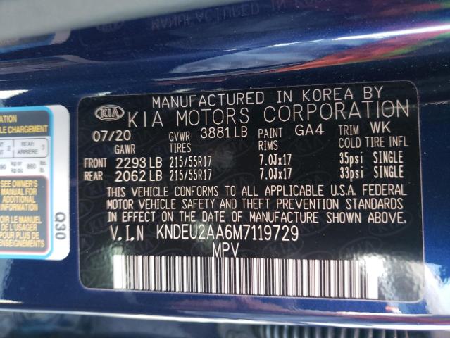 Photo 10 from auction – 2021 KIA SELTOS S with VIN KNDEU2AA6M7119729