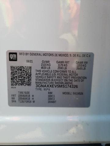 Photo 10 from auction – 2021 CHEVROLET EQUINOX PR with VIN 3GNAXXEV5MS174326